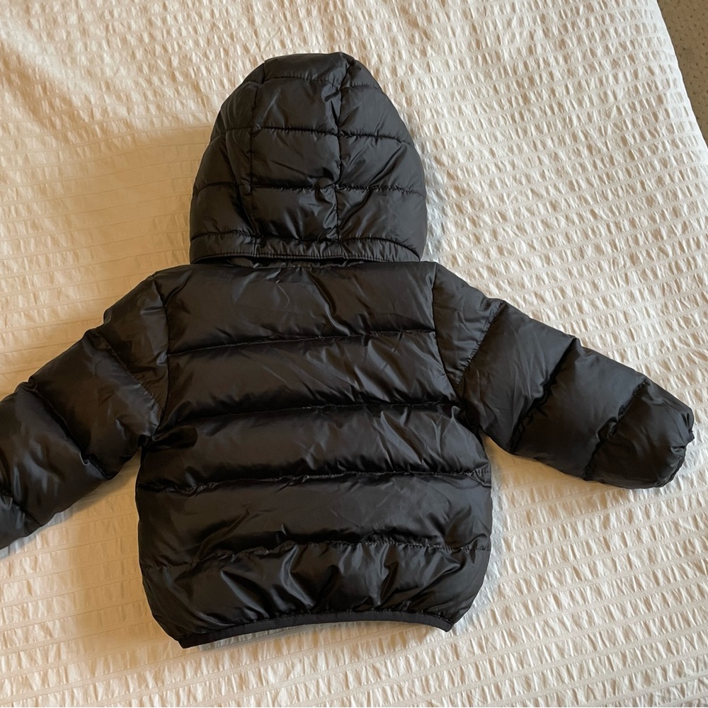 Down Puffer Coat Black 12-18mos Runs Large H&M